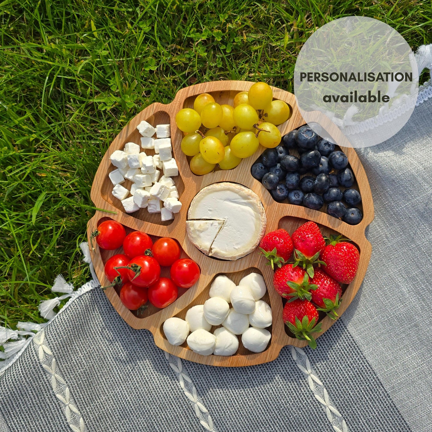 Personalised Serving Platter Flower Shaped Wooden Serving Platter