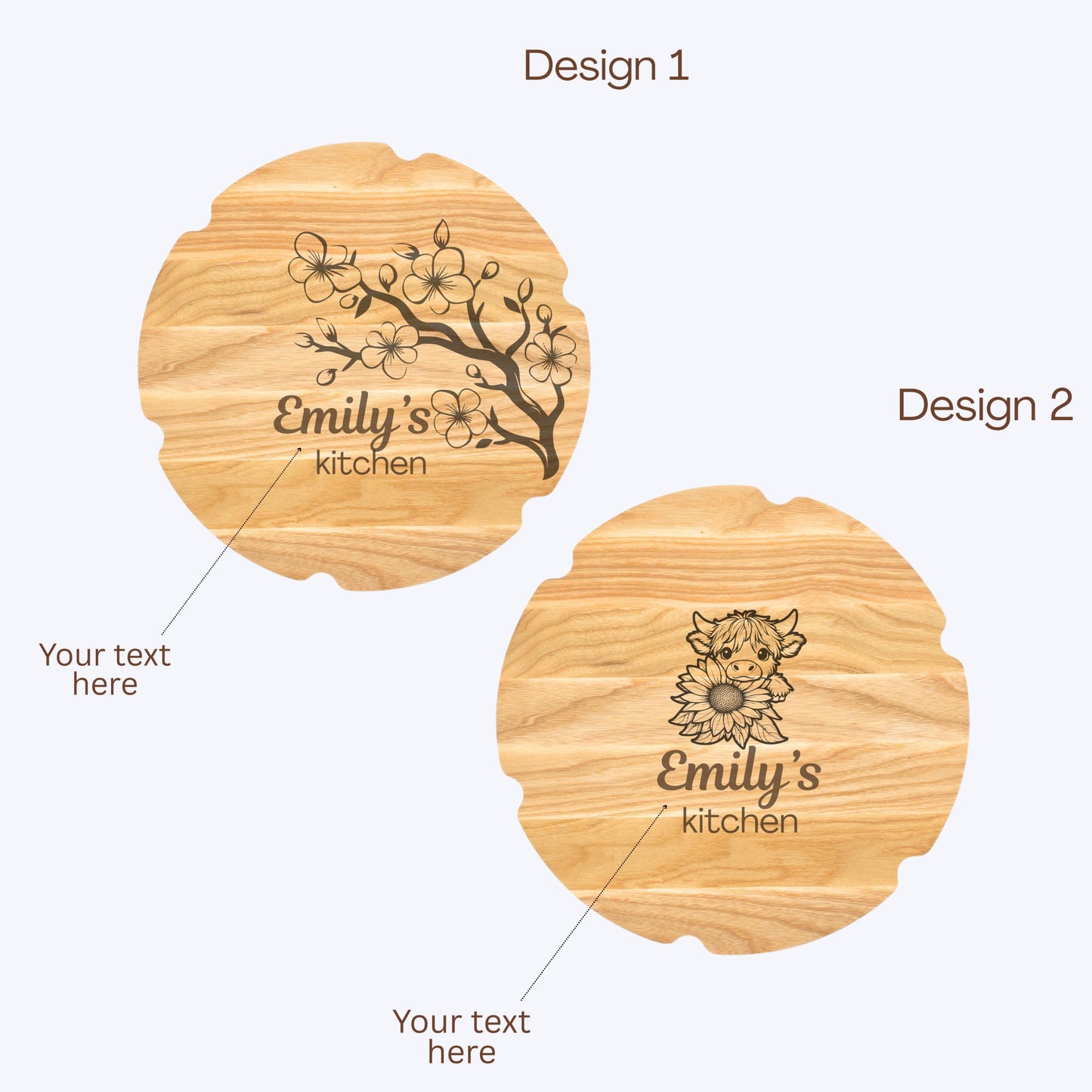 Personalised Serving Platter Flower Shaped Wooden Serving Platter