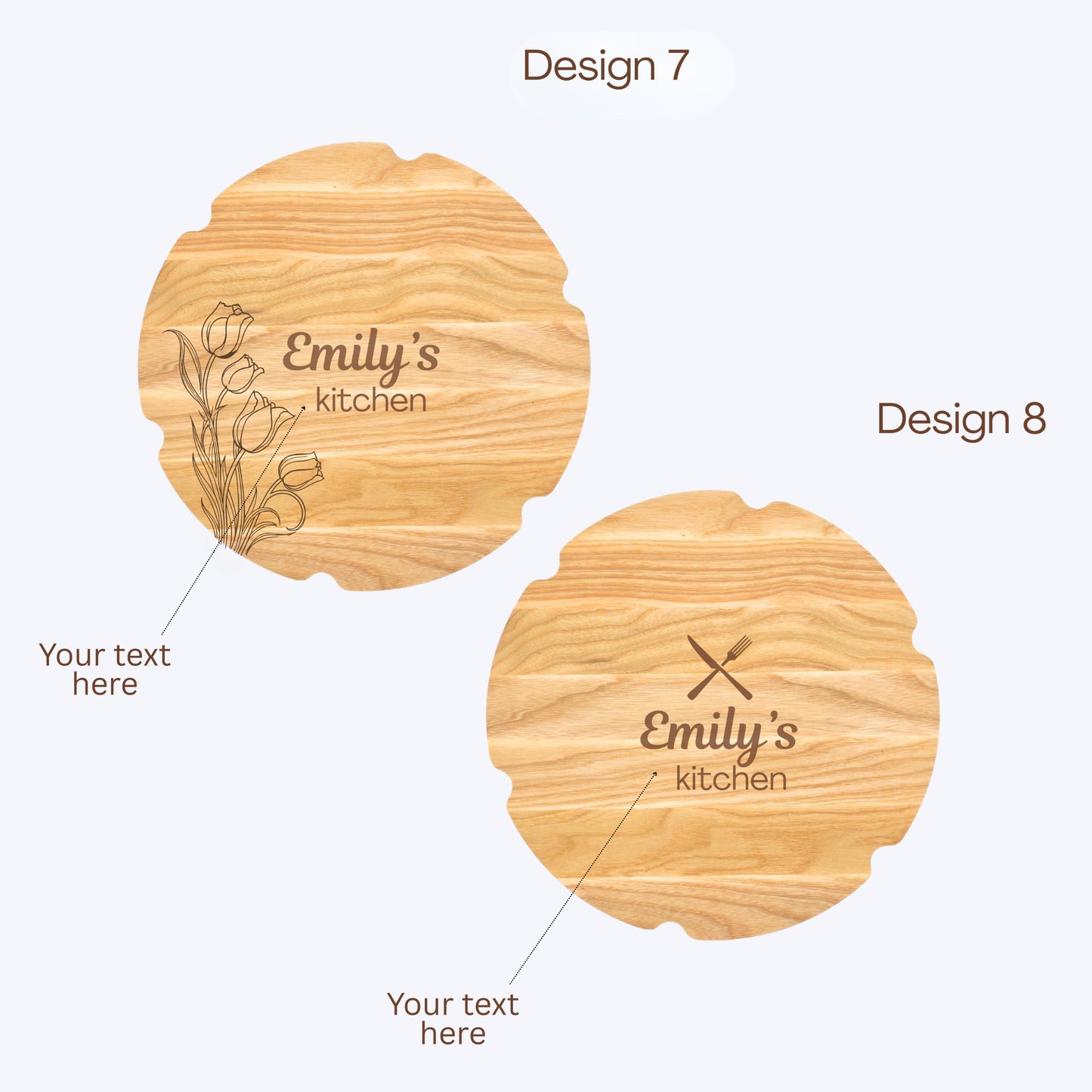 Personalised Serving Platter Flower Shaped Wooden Serving Platter