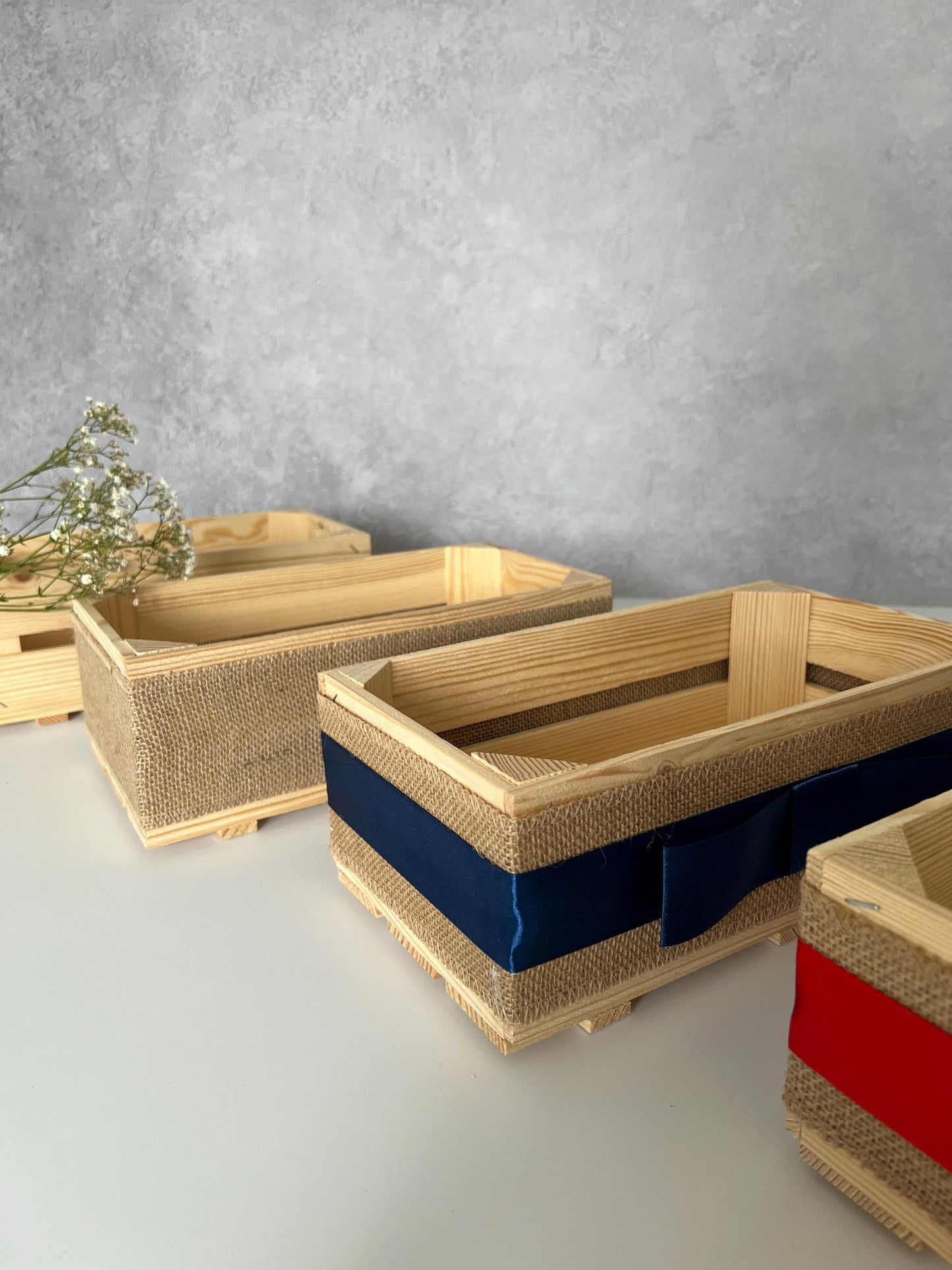 Empty Make Your Own Wooden Crate Hamper Gift Box Basket DIY Kit - Wedding, Housewarming, Anniversary, Mother’s Day, Gift Set