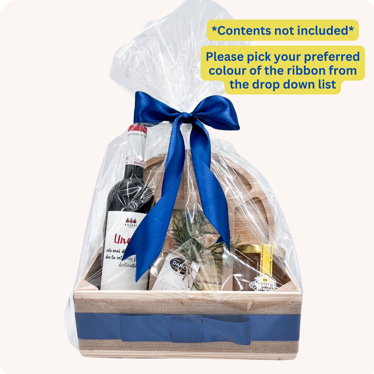 Empty Make Your Own Wooden Crate Hamper Gift Box Basket DIY Kit - Wedding, Housewarming, Anniversary, Mother’s Day, Gift Set