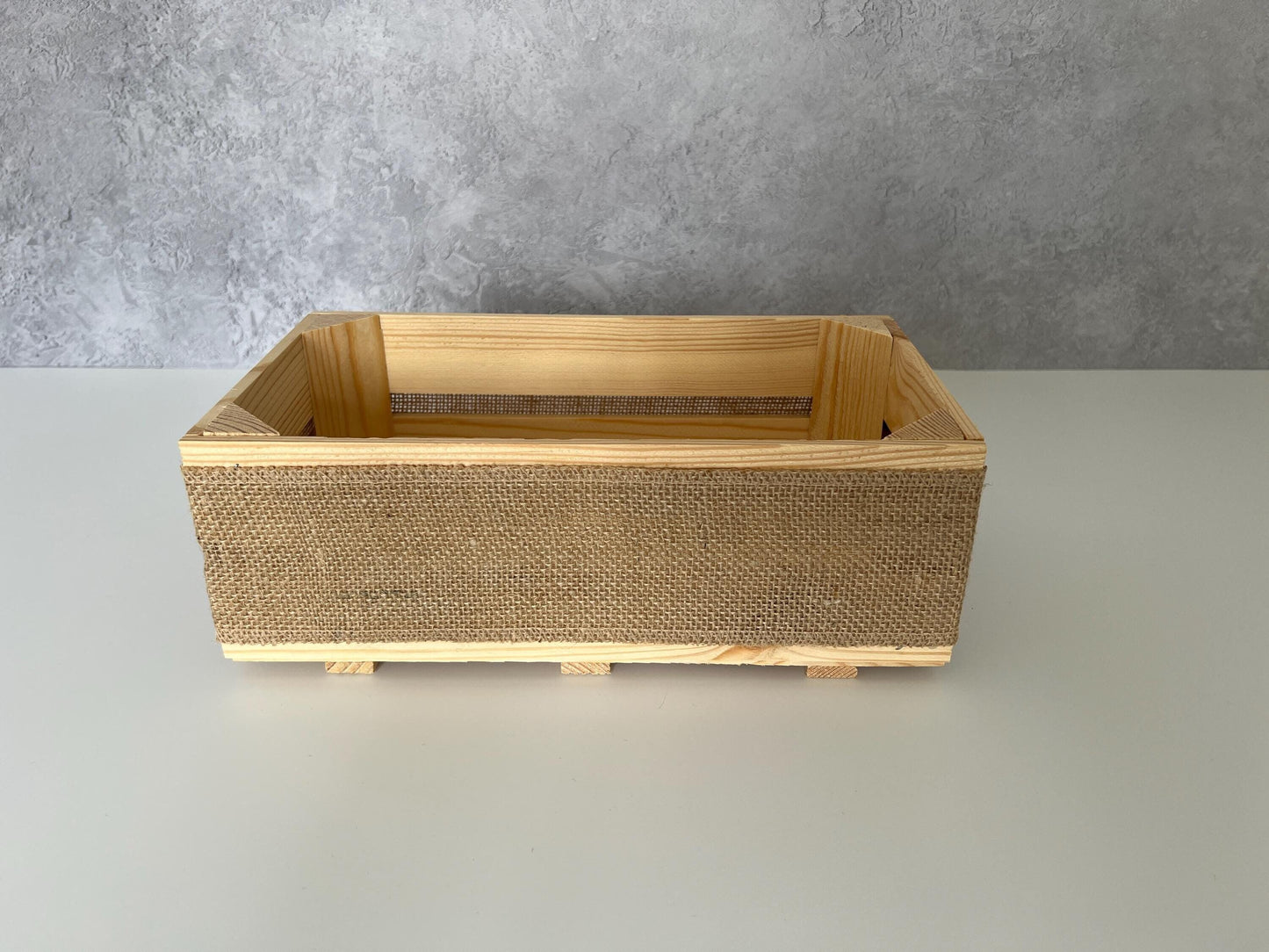 Empty Make Your Own Wooden Crate Hamper Gift Box Basket DIY Kit - Wedding, Housewarming, Anniversary, Mothers Day, Gift Set, 30x15x11cm