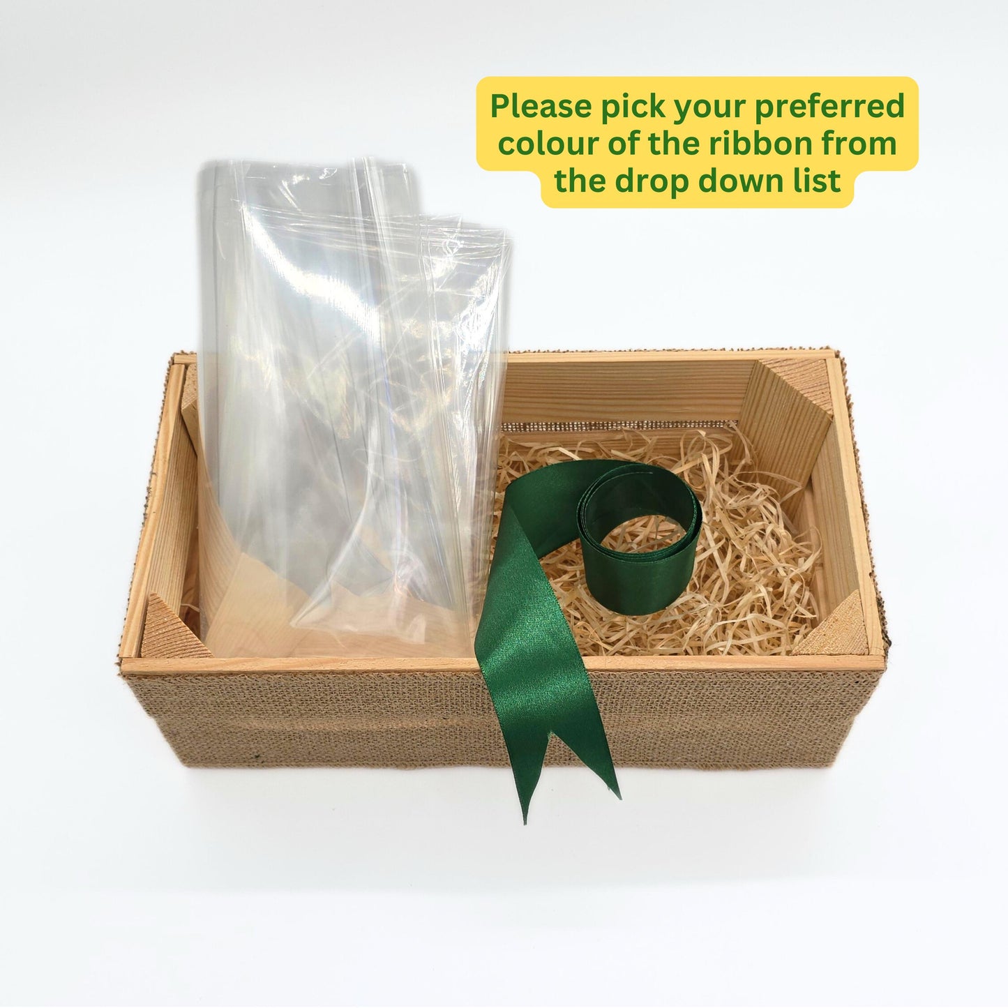 Empty Make Your Own Wooden Crate Hamper Gift Box Basket DIY Kit - Wedding, Housewarming, Anniversary, Mothers Day, Gift Set, 30x15x11cm