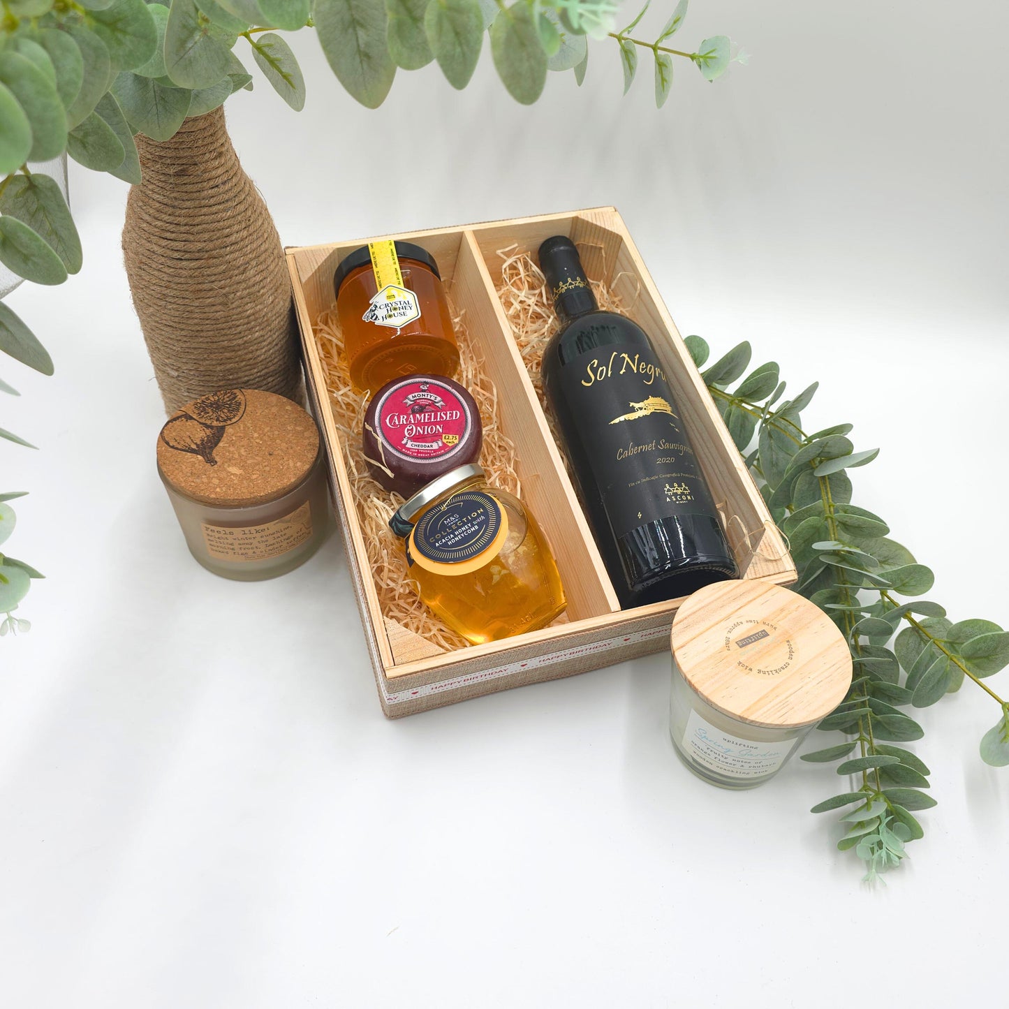 Happy Birthday Gift Box, Empty Make Your Own Hamper, Gift Box Basket, Gift Wrap, Wine Basket