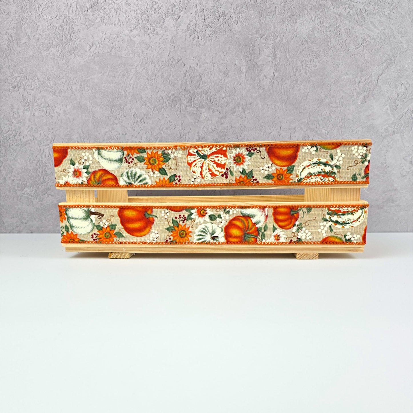 Pumpkin Wooden Crate Halloween Treat Box Autumn Gift Hamper Pumpkin Basket Fall Decor Hygge Gift Box 30 cm x 15 cm