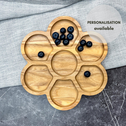 Personalised Flower Shaped Wooden Serving Platter