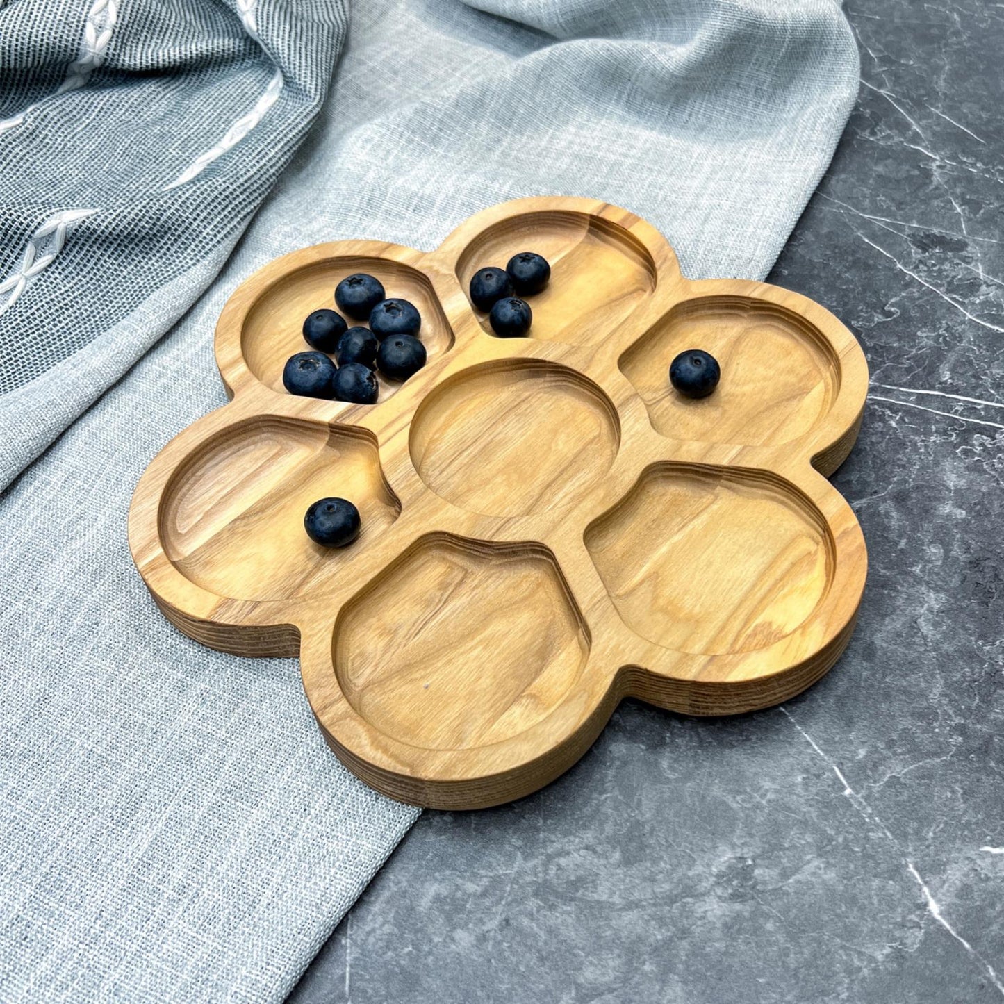 Personalised Flower Shaped Wooden Serving Platter