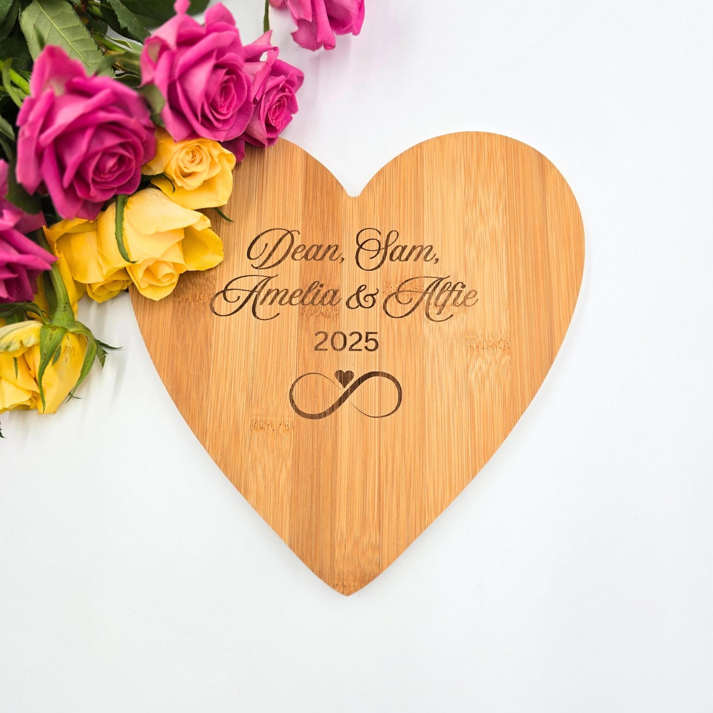 Personalised Heart-Shaped Wooden Serving Board