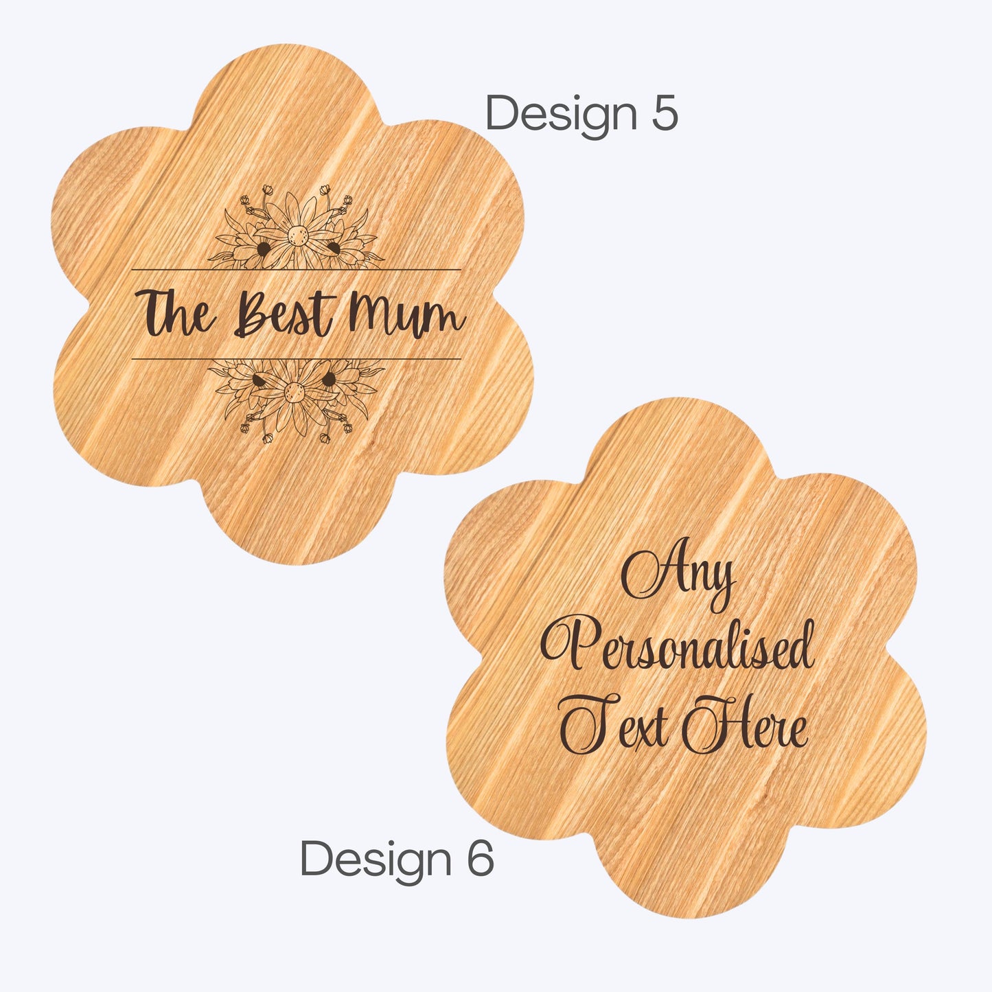 Personalised Flower Shaped Wooden Serving Platter