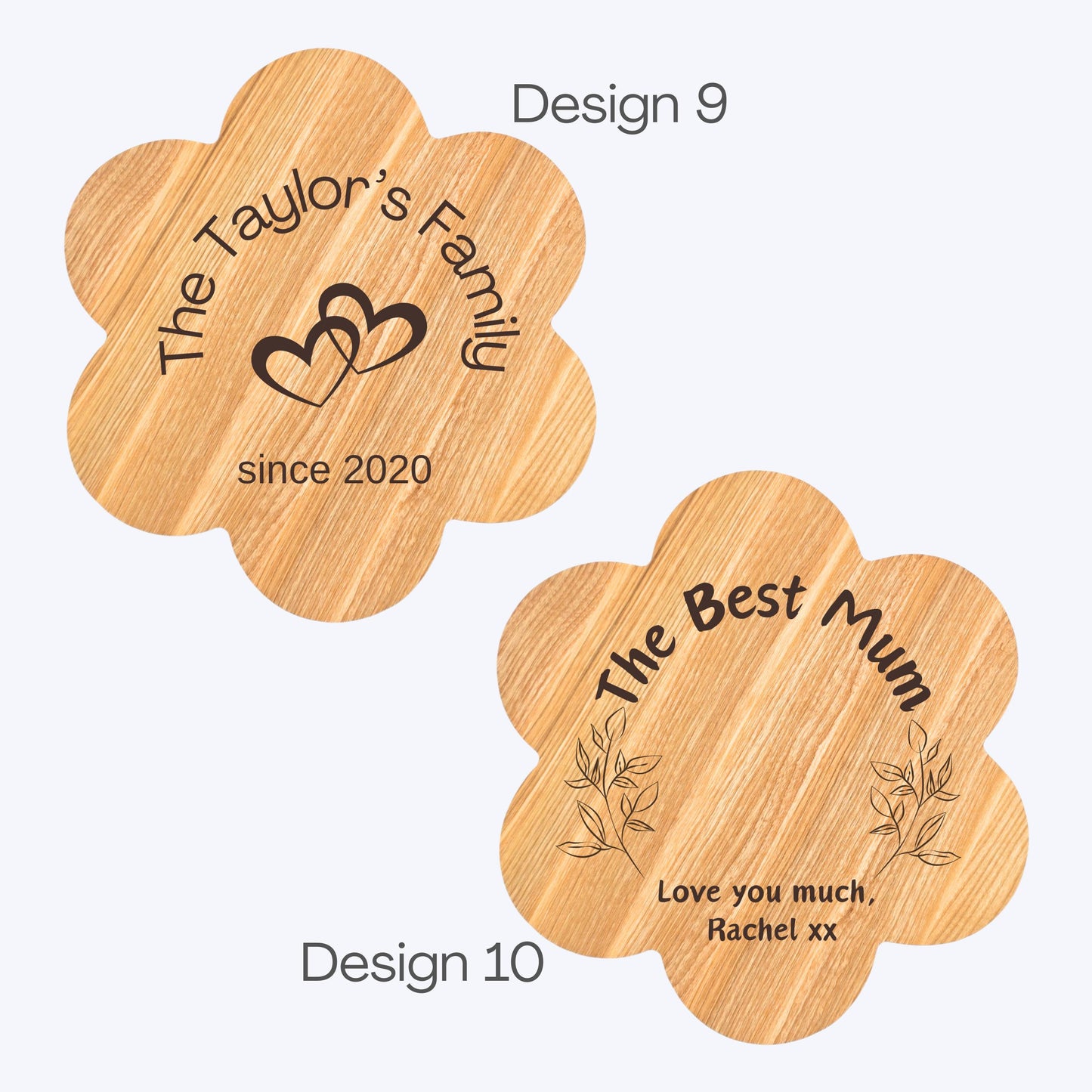 Personalised Flower Shaped Wooden Serving Platter