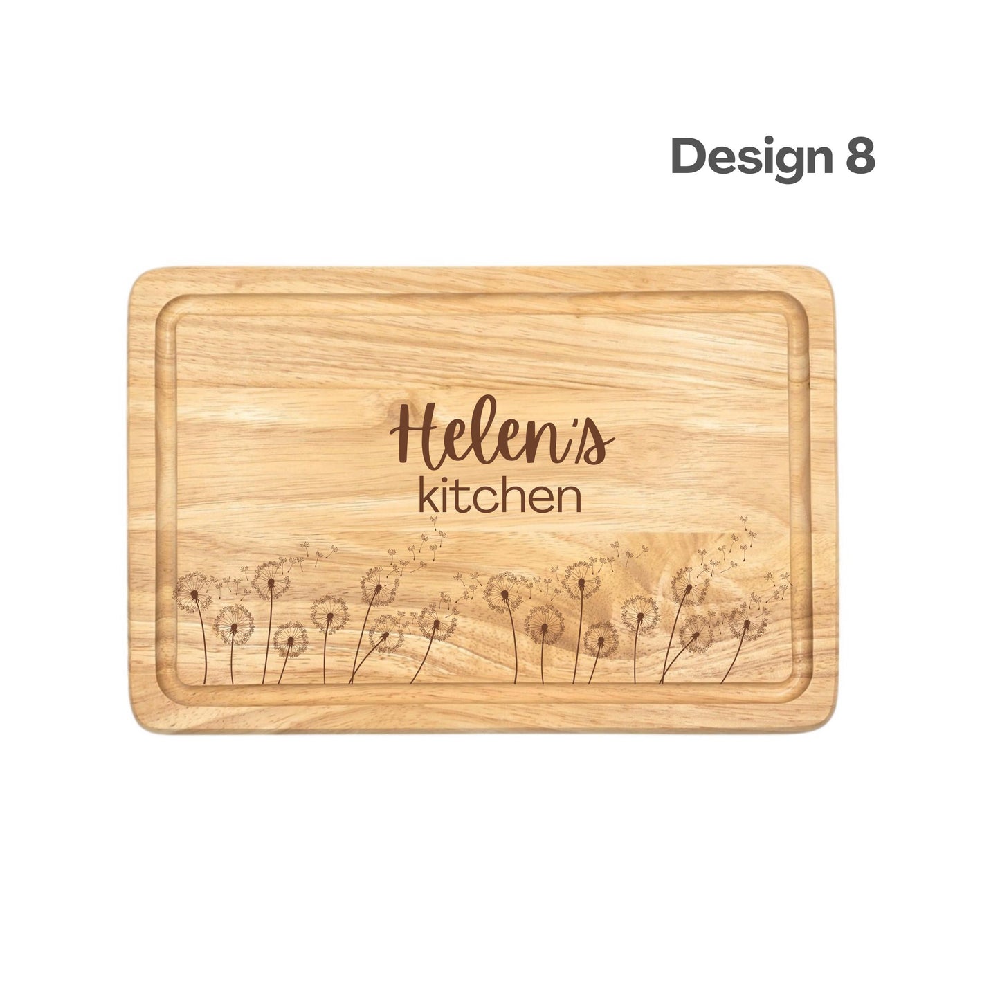 Personalised Gift Flowers Engraved Wooden Chopping Board