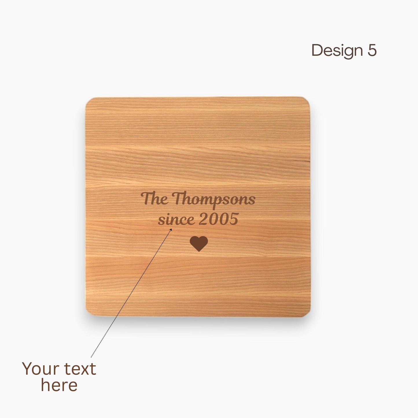 Square Personalised Wooden Charcuterie Platter