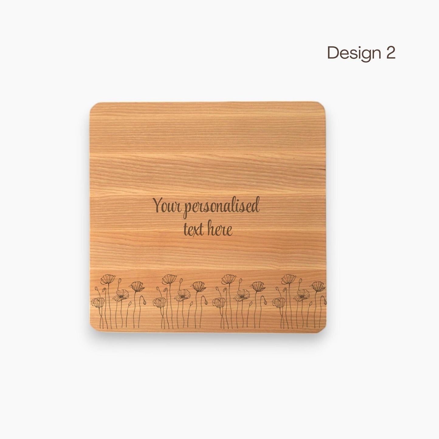 Personalised Wooden Square Snack Tray with Sections