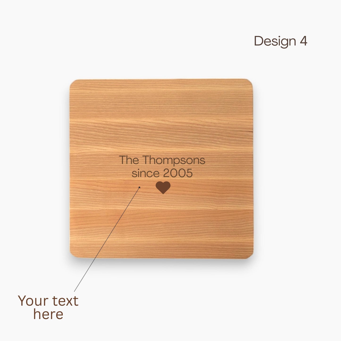 Personalised Wooden Square Snack Tray with Sections