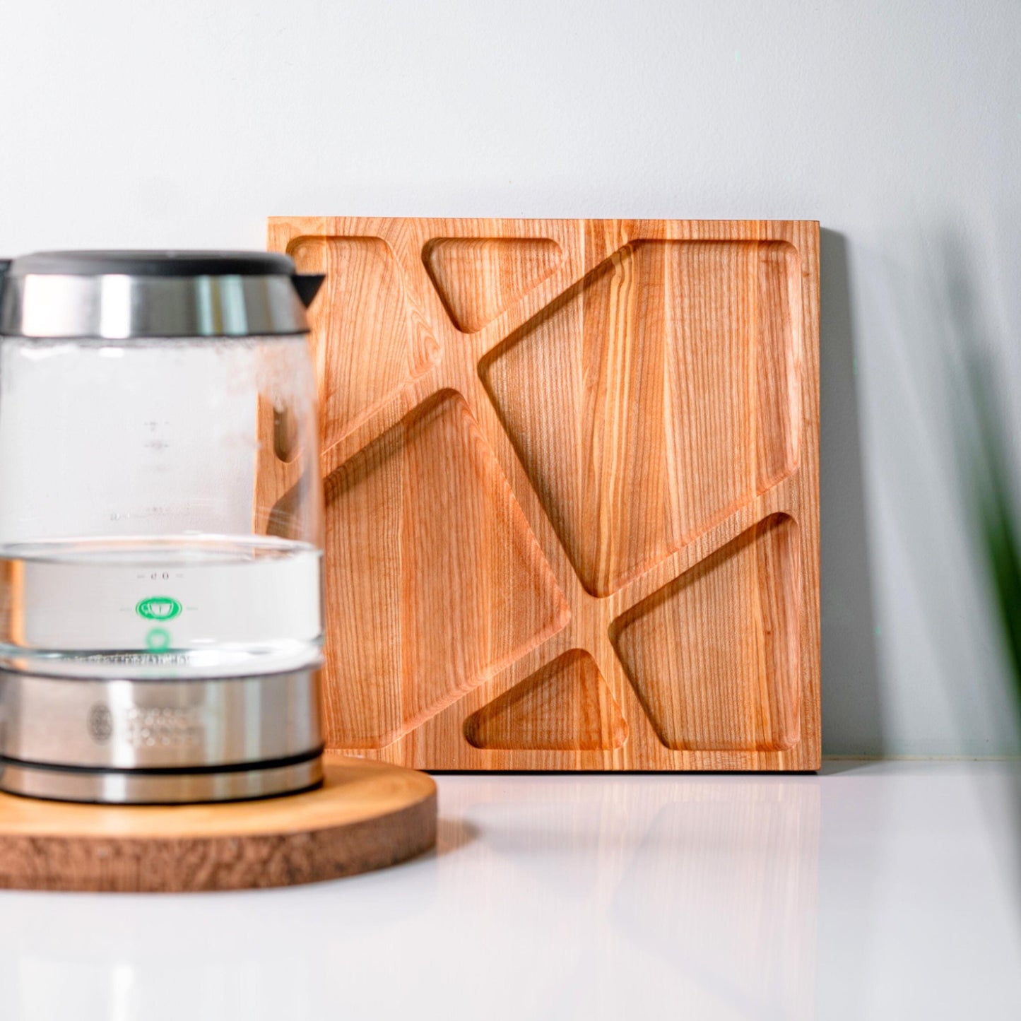 Personalised Wooden Square Snack Tray with Sections