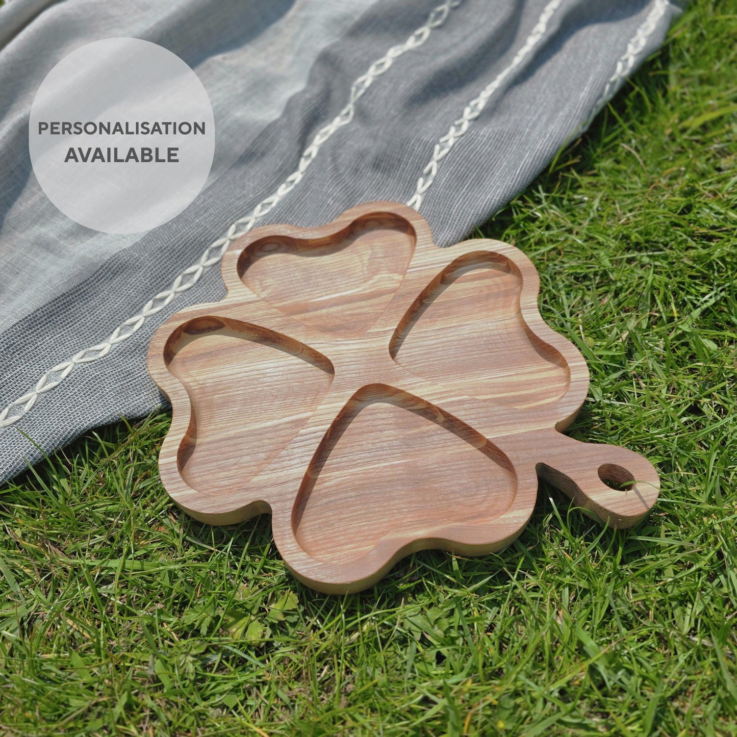Personalised Four Leaf Clover Lucky Tray