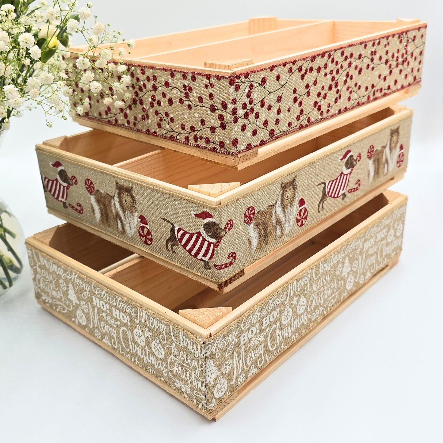 Empty Christmas Gift Hamper, Wine Box, Make Your Own Hamper Kit, Gift Basket