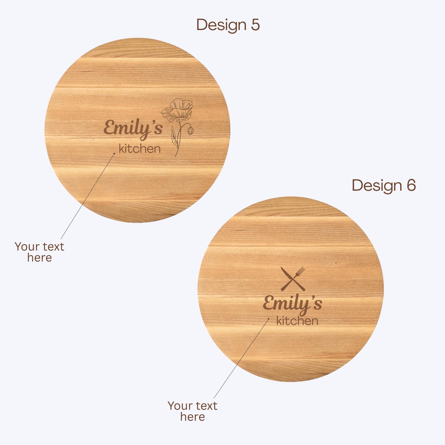 Personalised Round Wooden Serving Platter with Three Compartments