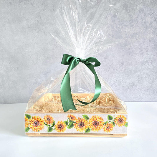 Empty Birthday Hamper – Make Your Own Hamper Kit  - Sunflowers - Wedding, Christmas, Valentine’s, Anniversary - Wine Basket - Gift Basket