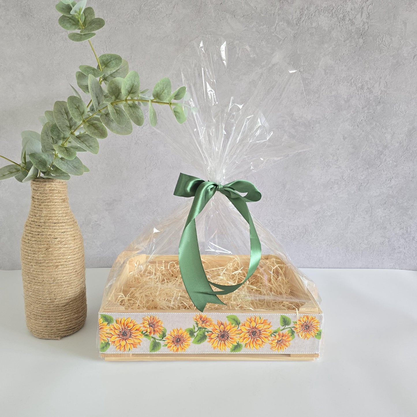 Empty Birthday Hamper – Make Your Own Hamper Kit  - Sunflowers - Wedding, Christmas, Valentine’s, Anniversary - Wine Basket - Gift Basket