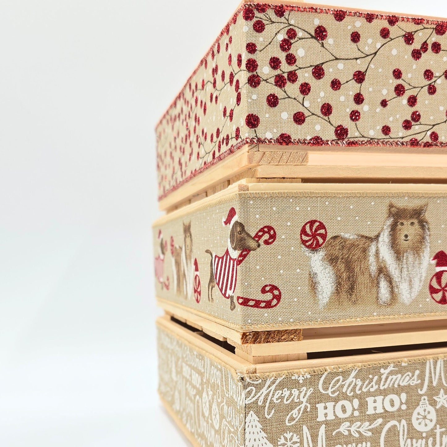 Empty Christmas Gift Hamper, Empty Wine Box, Make Your Own Hamper Kit, Wooden Gift Basket