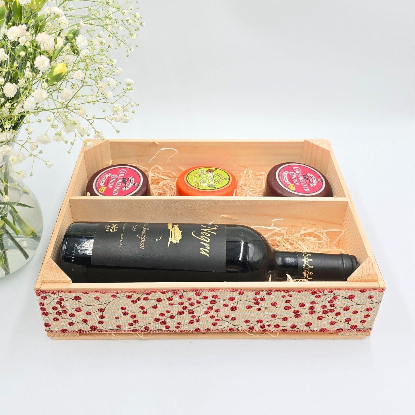 EMPTY Christmas Gift Hamper, Empty Wine Box, Make Your Own Hamper Kit, Gift Box Basket, DIY Kit