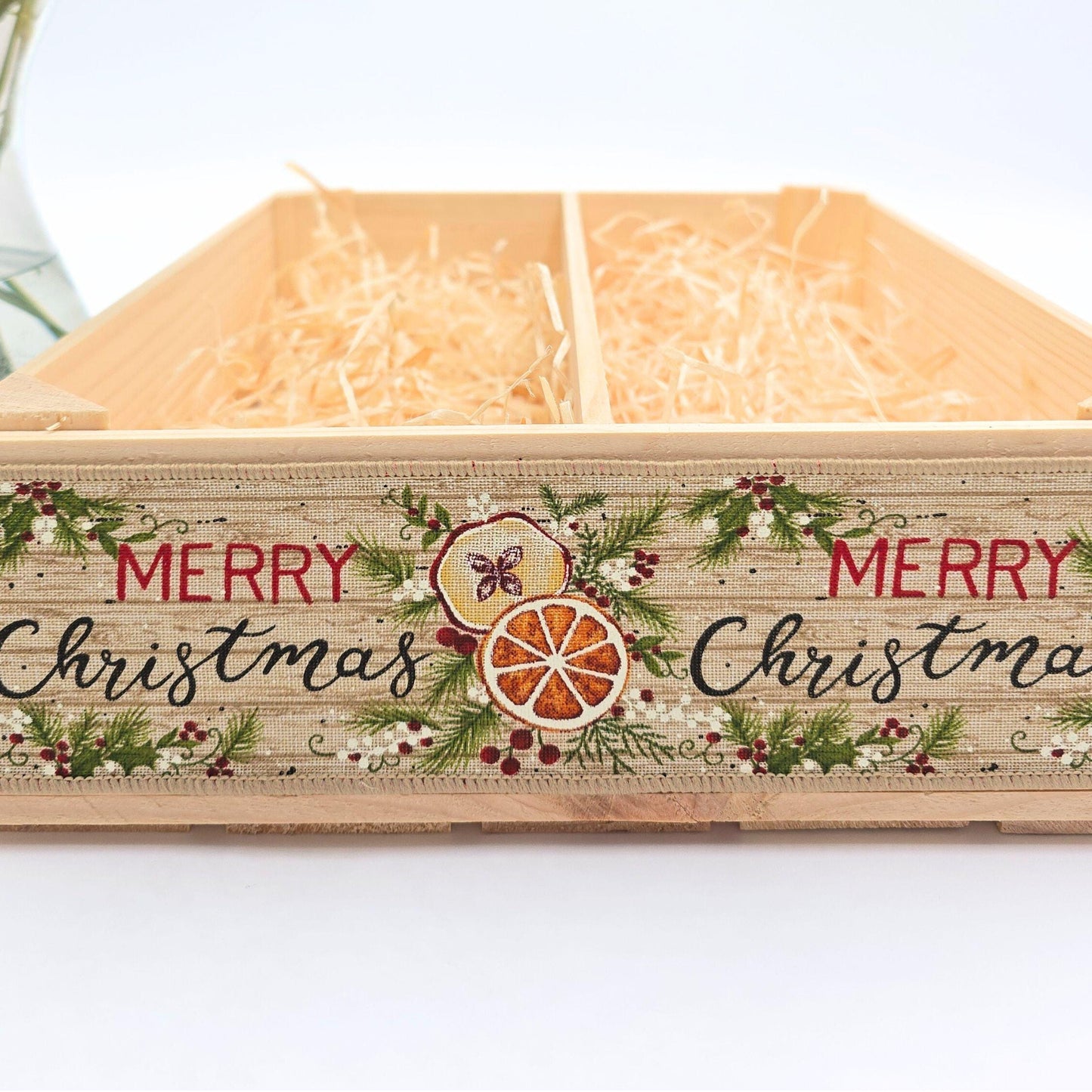Empty Christmas Gift Hamper, Empty Wine Box, Make Your Own Hamper Kit, Wooden Gift Basket