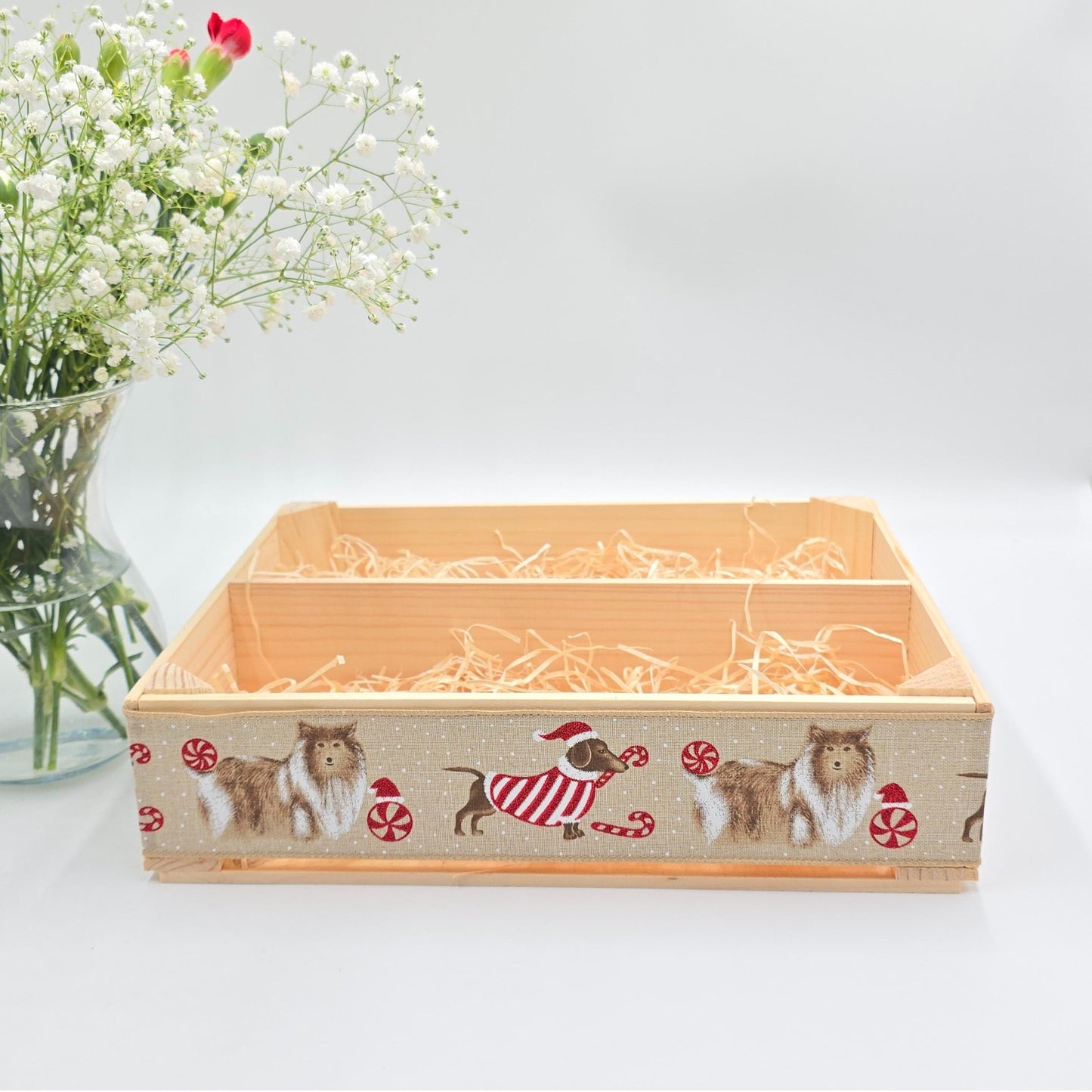 Christmas Gift Hamper, Empty Wine Box, Make Your Own Hamper Kit, Gift Box Basket, DIY Kit