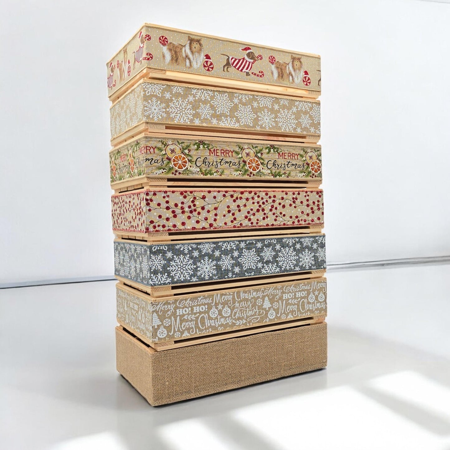 Christmas Gift Hamper, Empty Wine Box, Make Your Own Hamper Kit, Gift Box Basket, DIY Kit