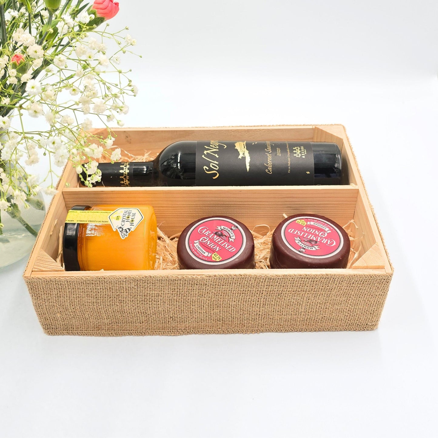 Christmas Gift Hamper, Empty Wine Box, Make Your Own Hamper Kit, Gift Box Basket, DIY Kit