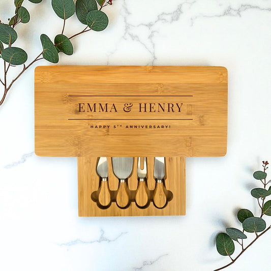Large Personalised Cheese Board Set New Home Gift