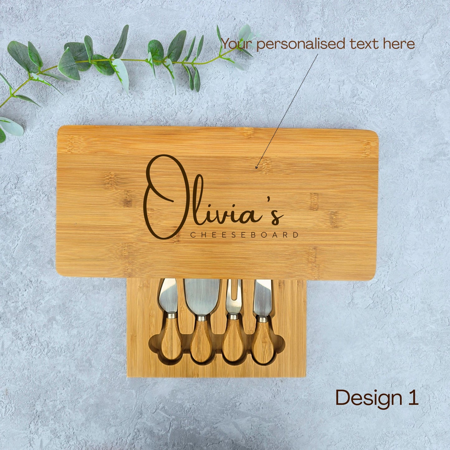 Large Personalised Cheese Board Set New Home Gift