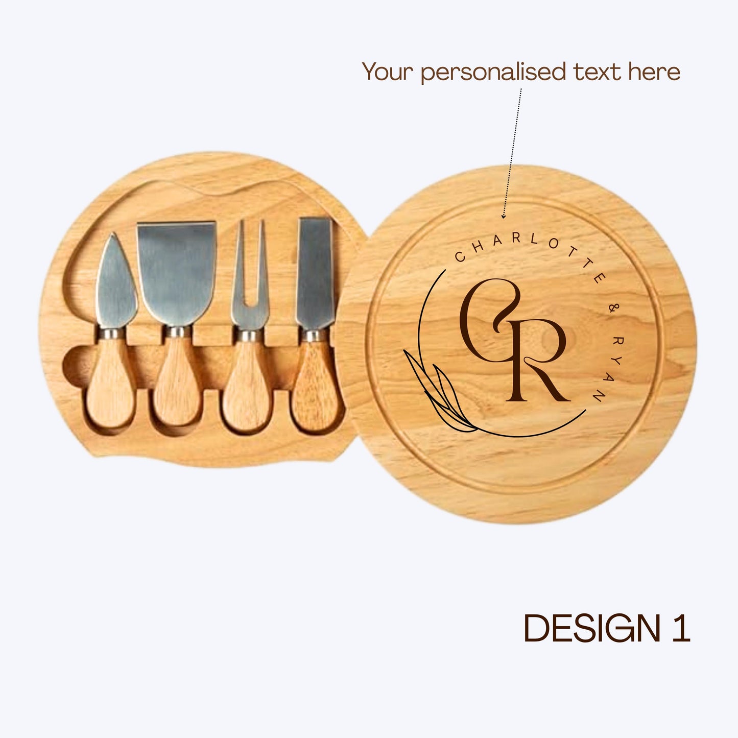 Personalised Cheese Board Set Anniversary Gift for Couples