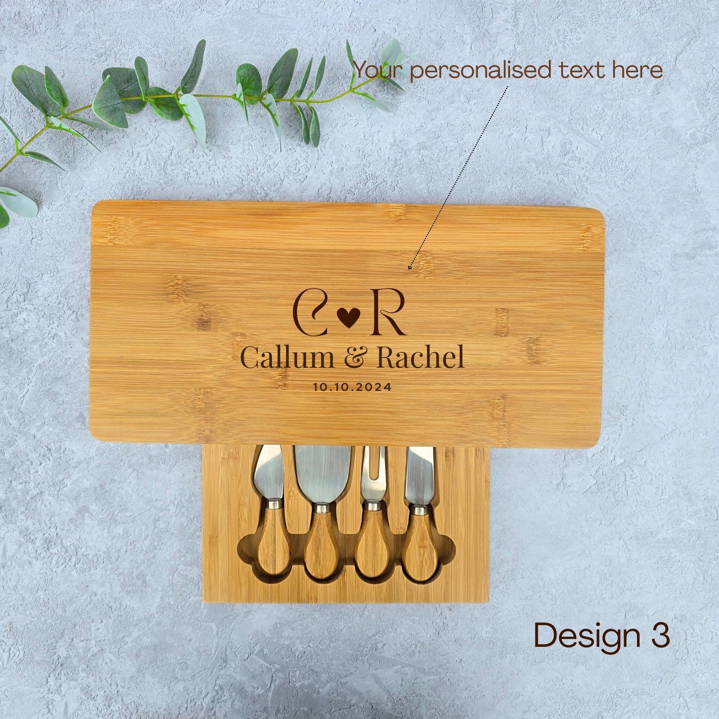 Large Personalised Cheese Board Set New Home Gift