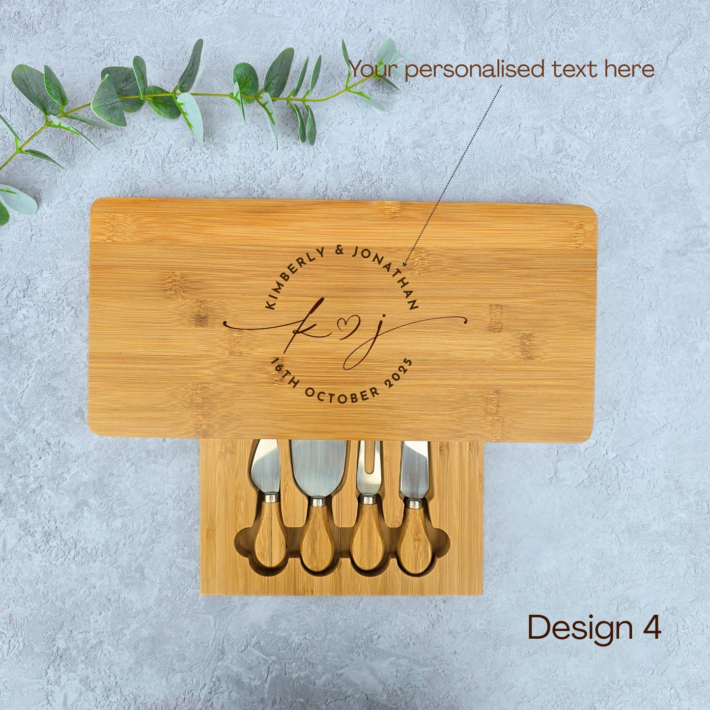Large Personalised Cheese Board Set New Home Gift
