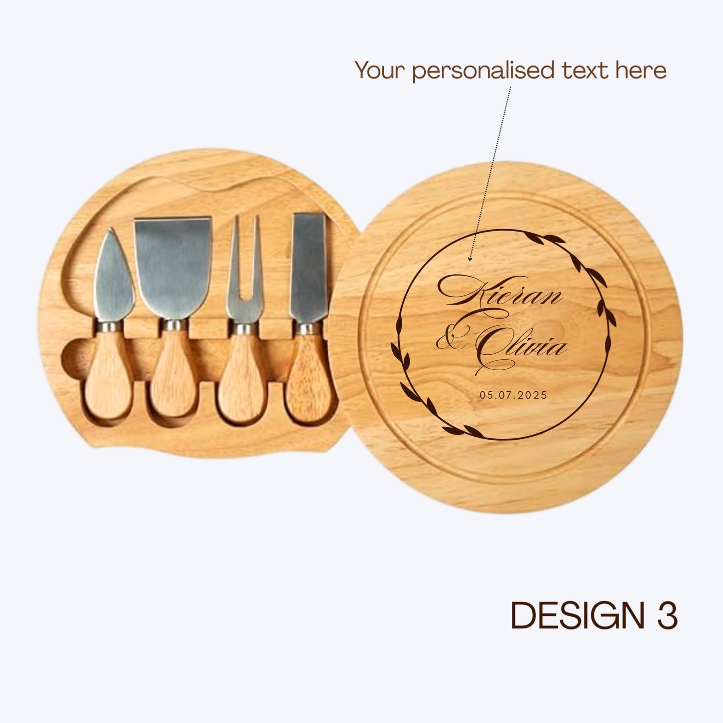 Personalised Cheese Board Set Anniversary Gift for Couples