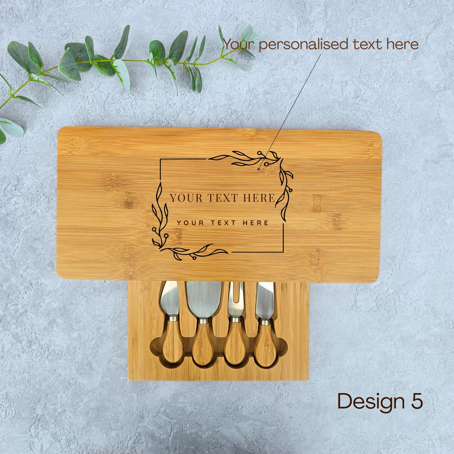 Large Personalised Cheese Board Set Wedding Anniversary Gift