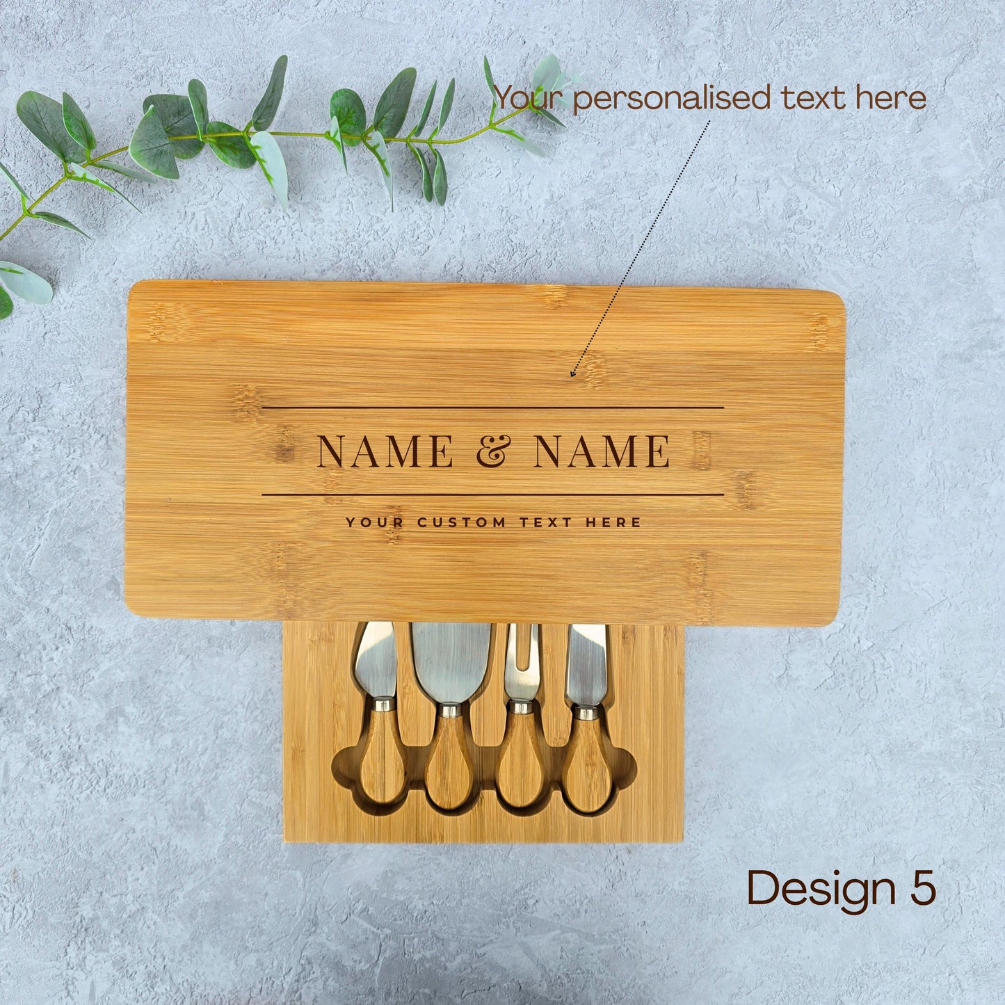 Large Personalised Cheese Board Set New Home Gift