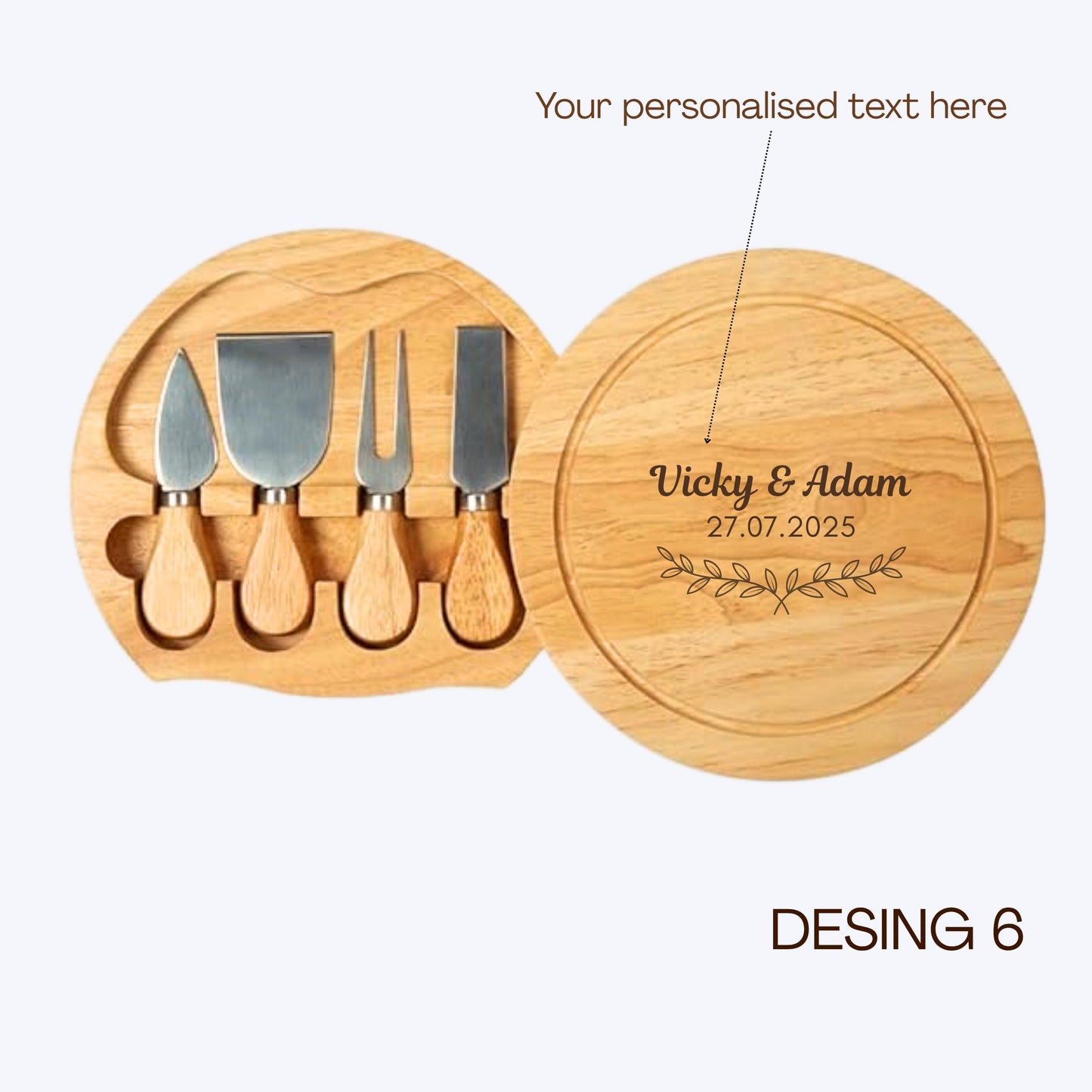 Personalised Cheese Board Set Anniversary Gift for Couples