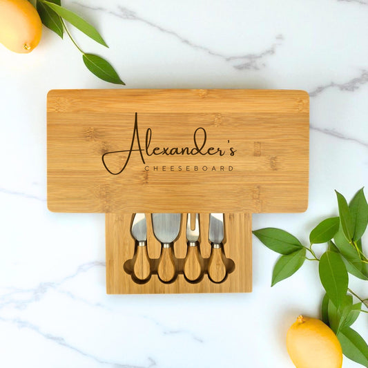 Personalised Cheese Board Set Retirement Gift