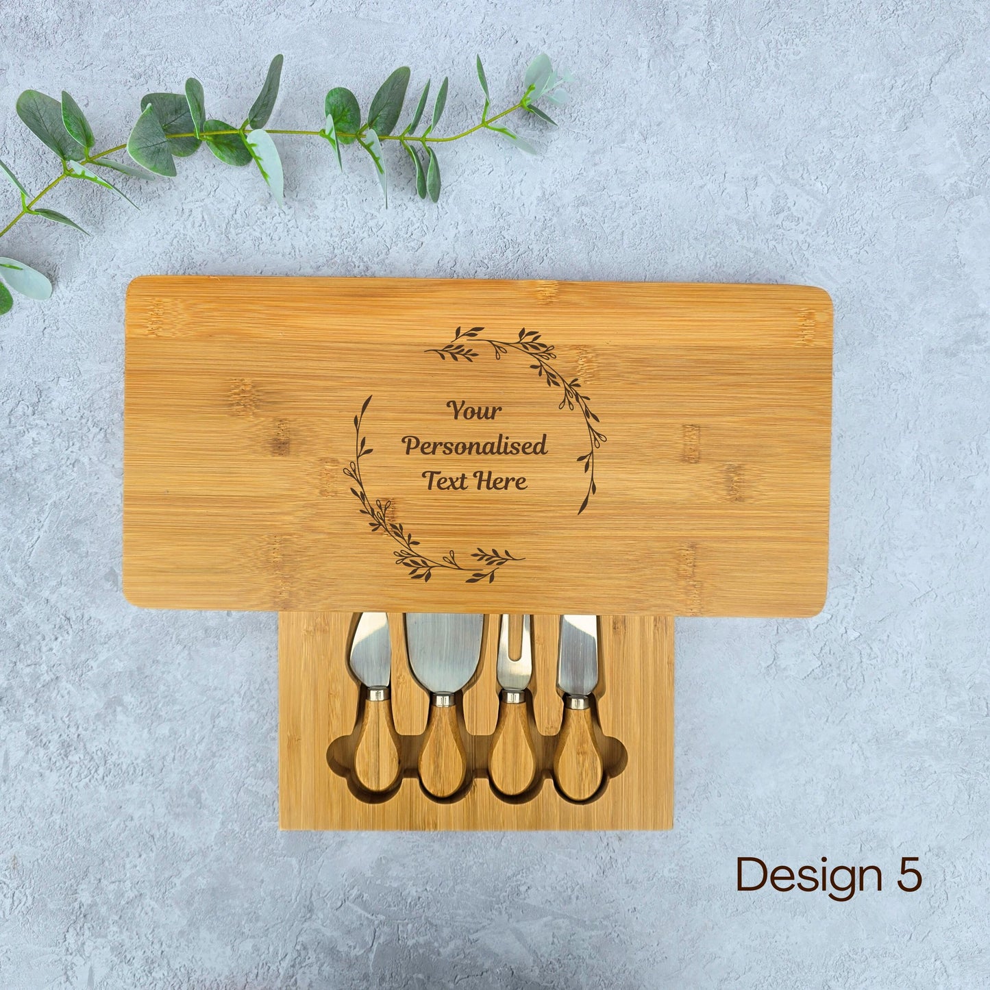 Large Personalised Cheese Board Set Birthday Gift