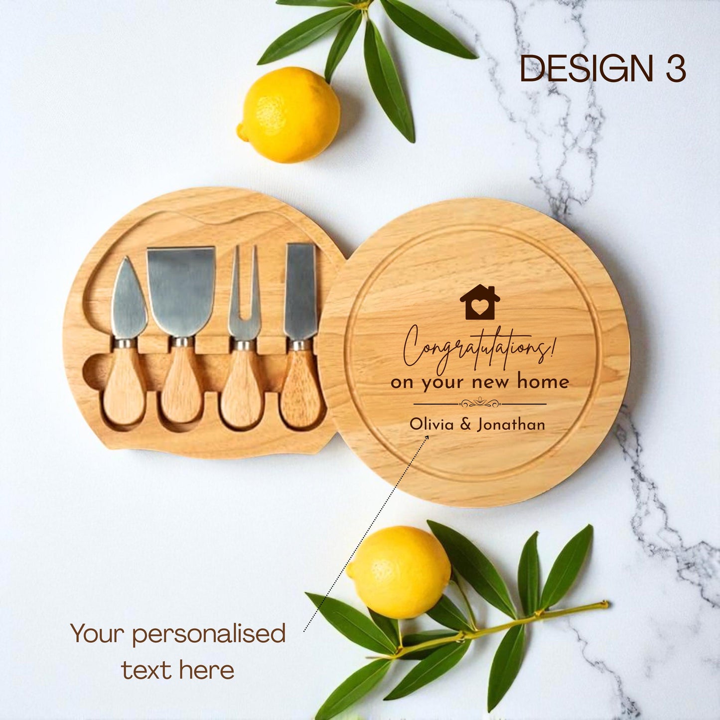 Personalised Cheese Board Set Housewarming Gift