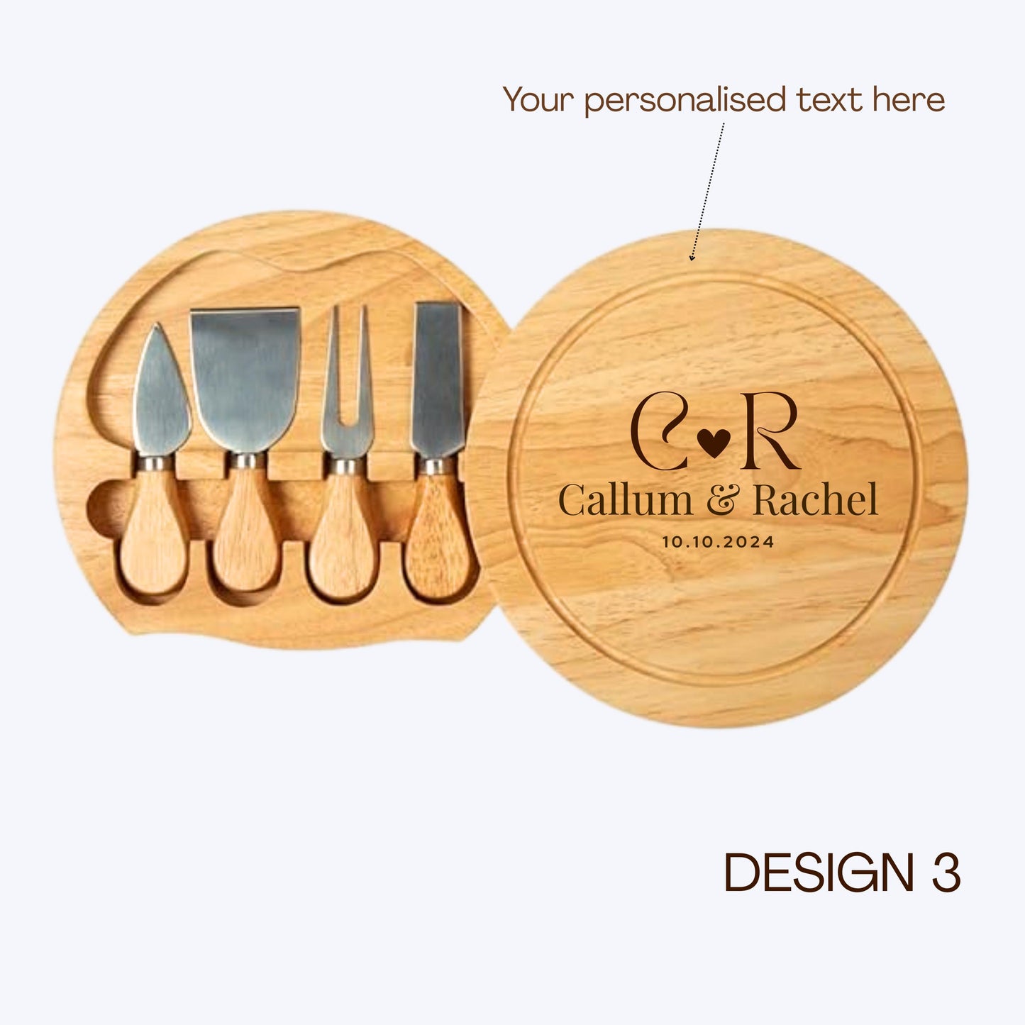 Personalised Cheese Board Set Gift for Couples
