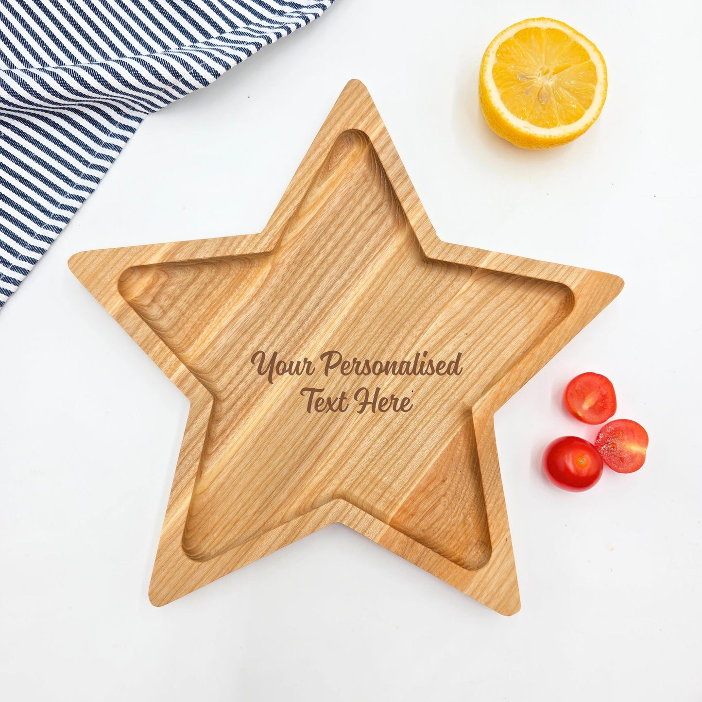 Personalised Star Wooden Serving Platter - Nature Lover Gift