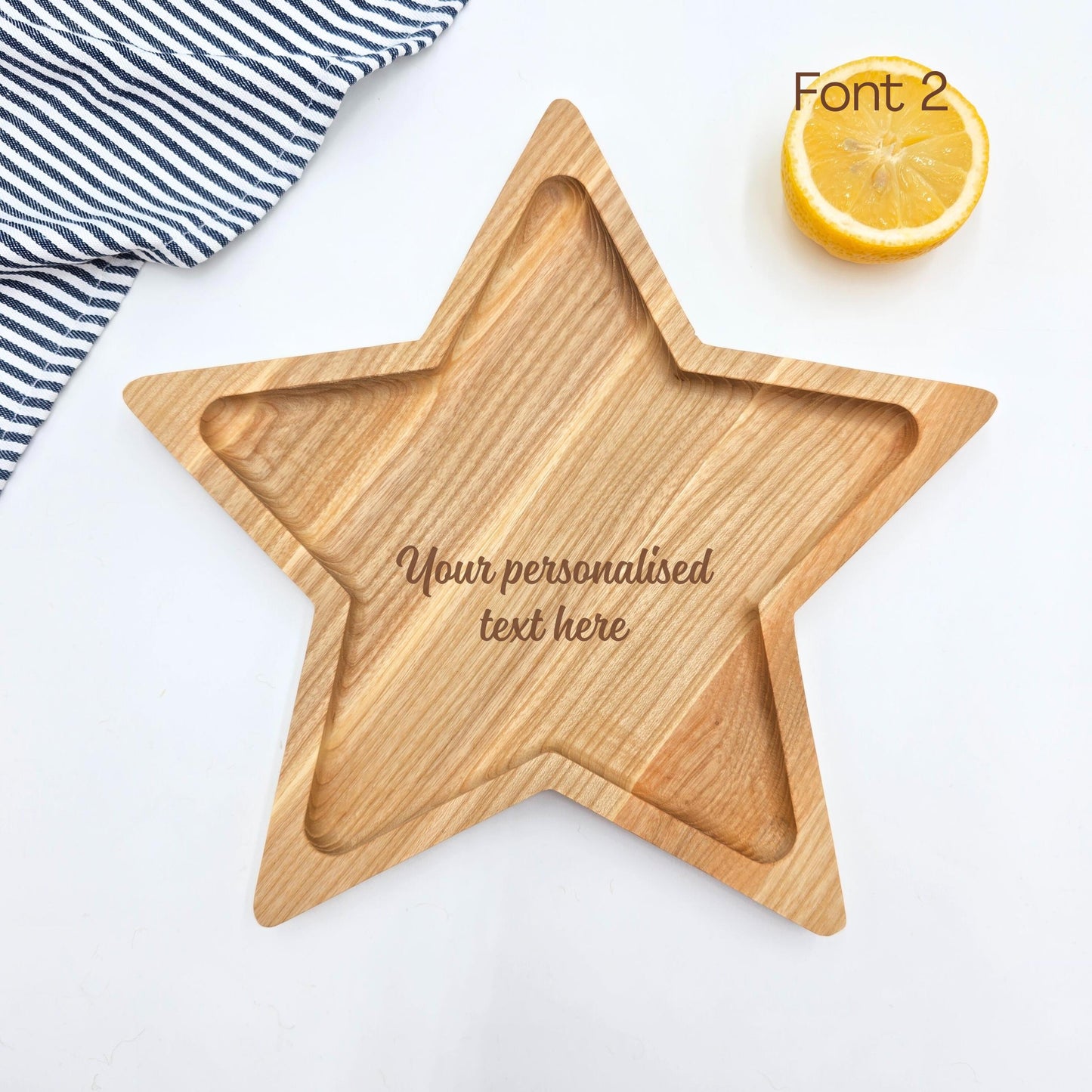 Personalised Star Wooden Serving Platter - Nature Lover Gift