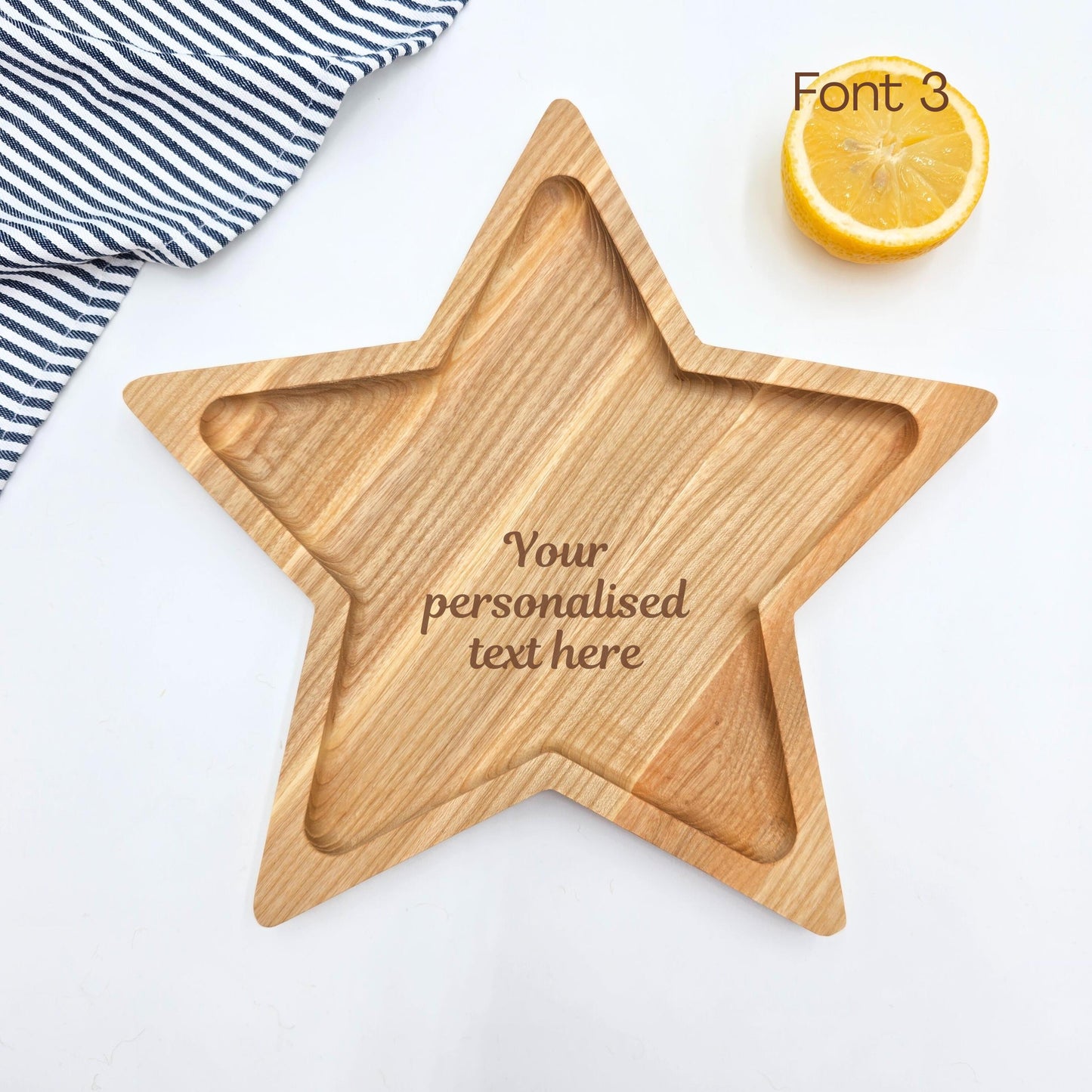 Personalised Star Wooden Serving Platter - Nature Lover Gift