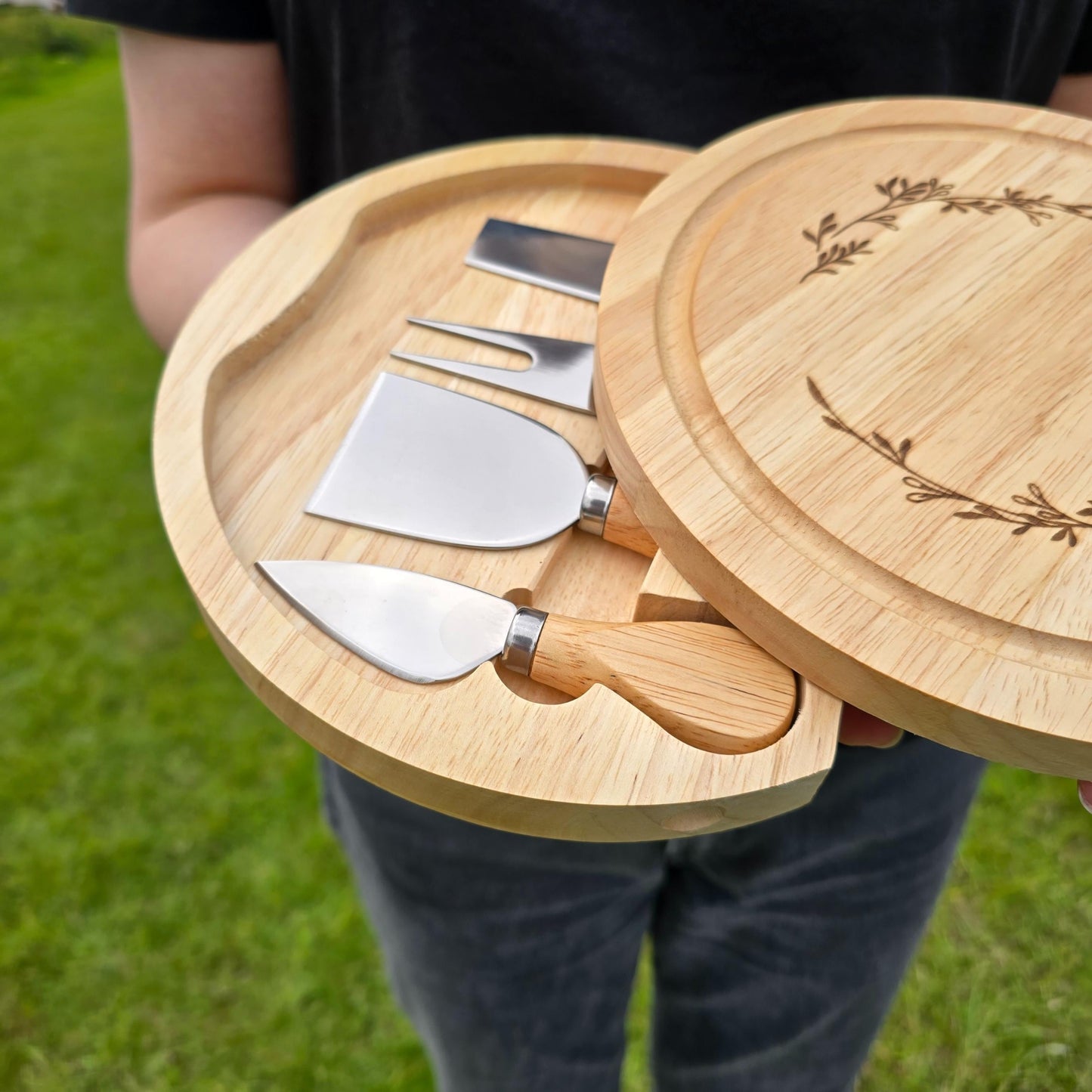 Personalised Anniversary Gift for Couples Cheese Board Set