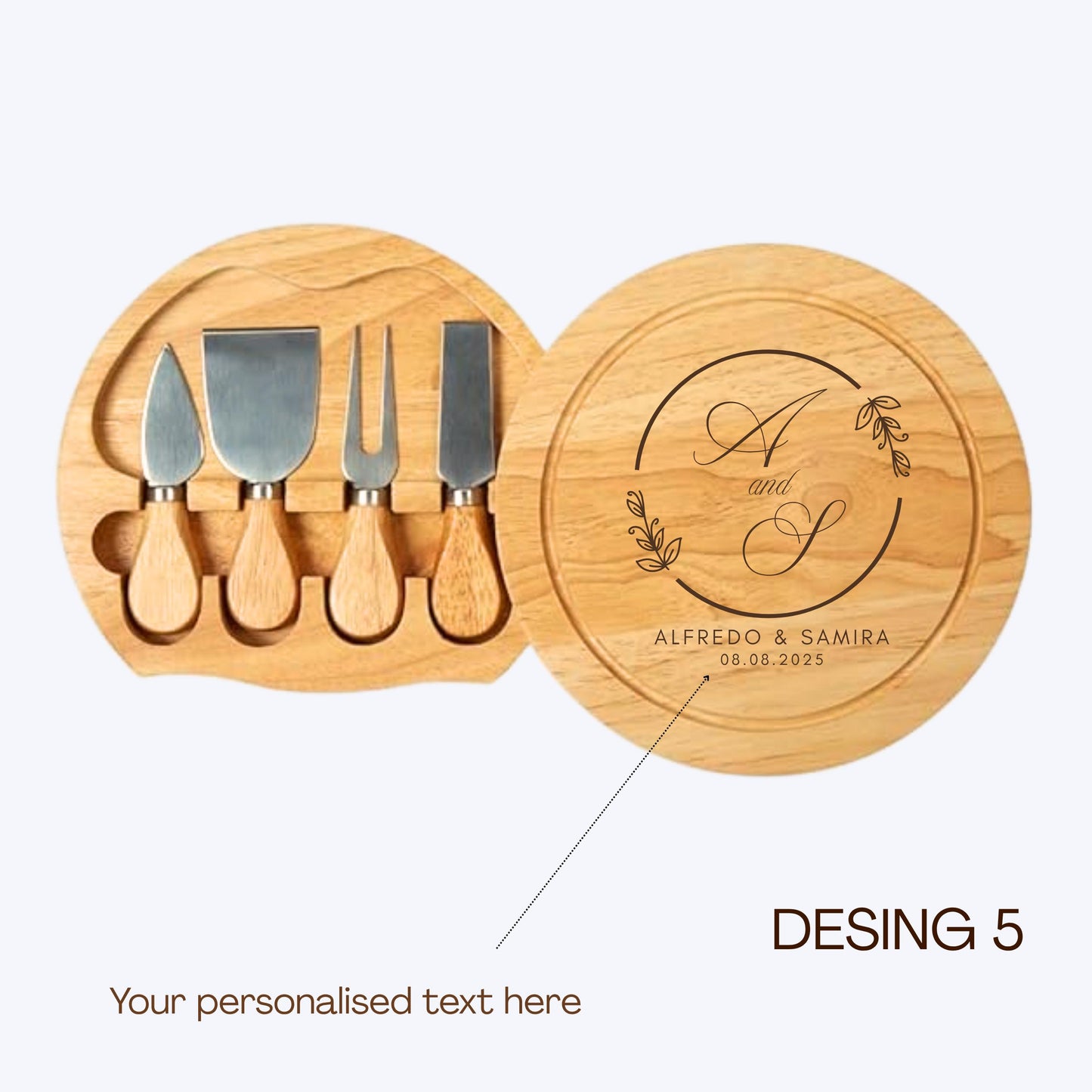 Personalised Wedding Gift Cheese Board Set