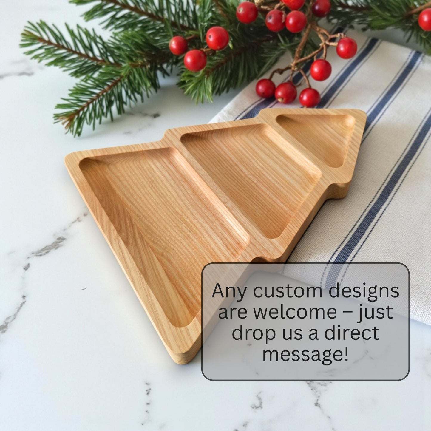 Personalised Santa Treats Plate, Christmas Tree Shaped Serving Tray: Christmas Gift