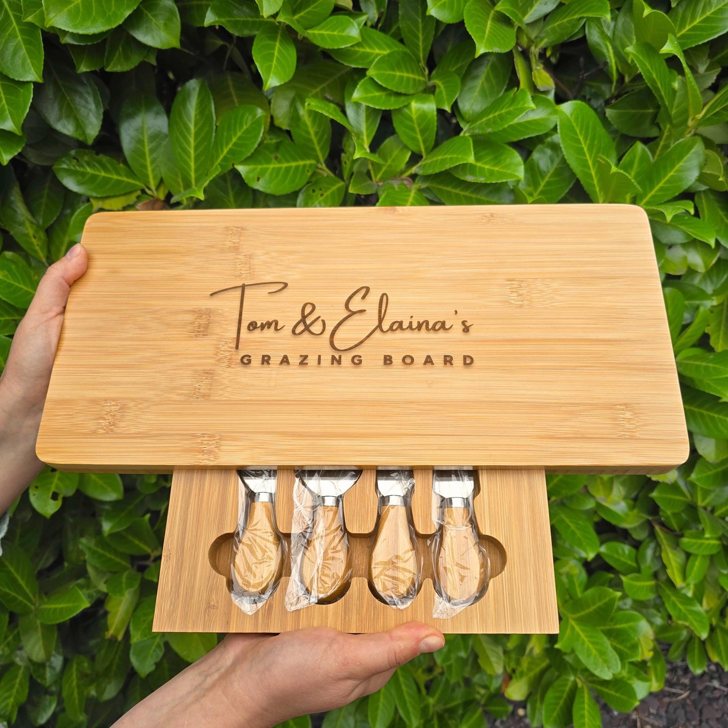 Large Personalised Cheese Board Set, Wedding Gift, New Home and Anniversary Gift